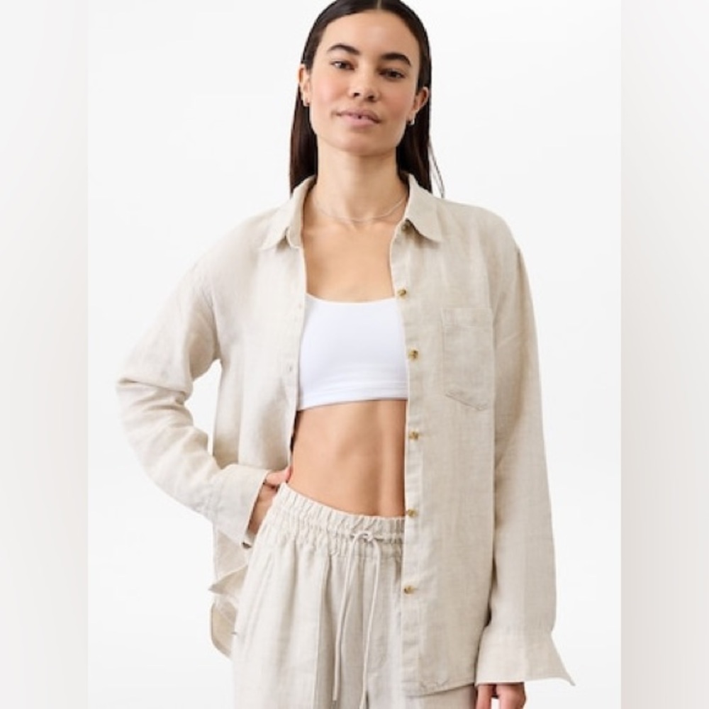 Athleta Retreat Linen Top & Pants Set